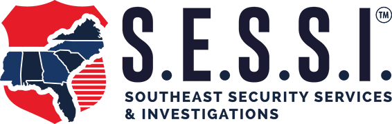 A logo for S.E.S.S.I. Southeast Security Services & Investigations, featuring a shield with an outline of the southeastern United States.