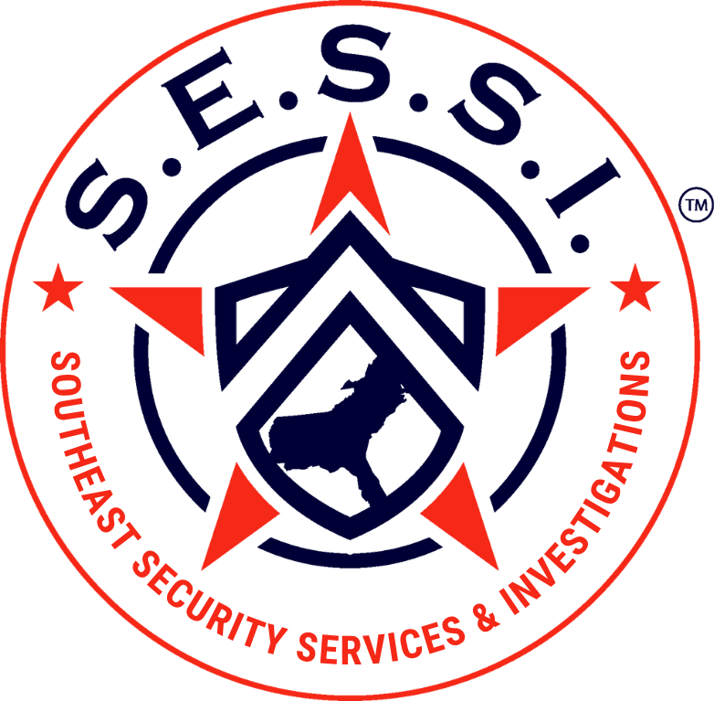 A circular logo with "S.E.S.S.I" and "Southeast Security Services & Investigations" around a star and shield design.